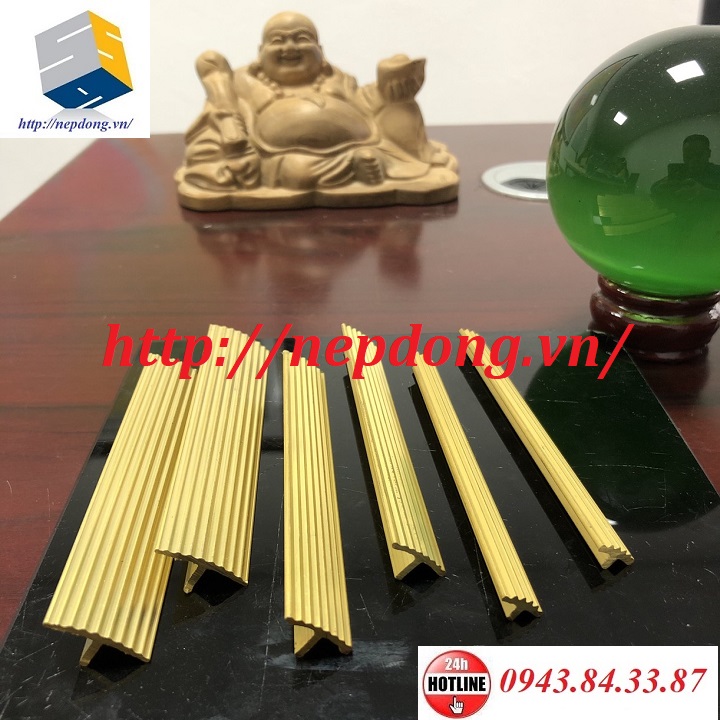 Nẹp chỉ đồng chống trơn cầu thang T10